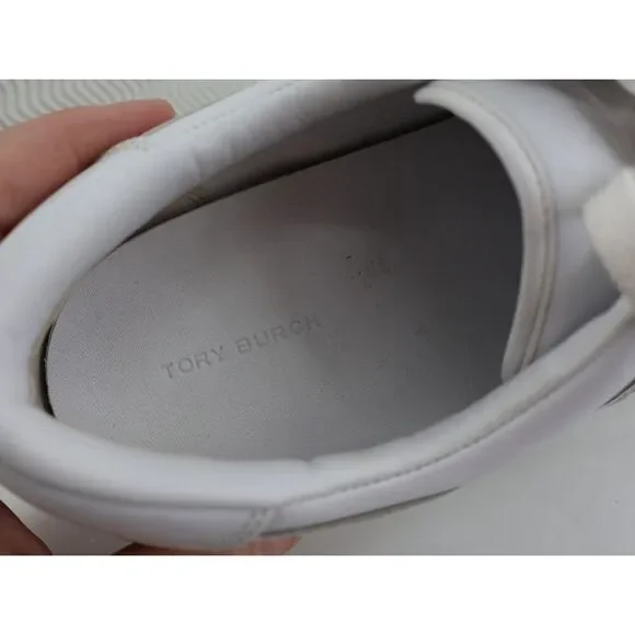 Tory Burch Hank Court Sneakers Womens 11M White Leather Lace Up Shoes - Picture 8 of 14